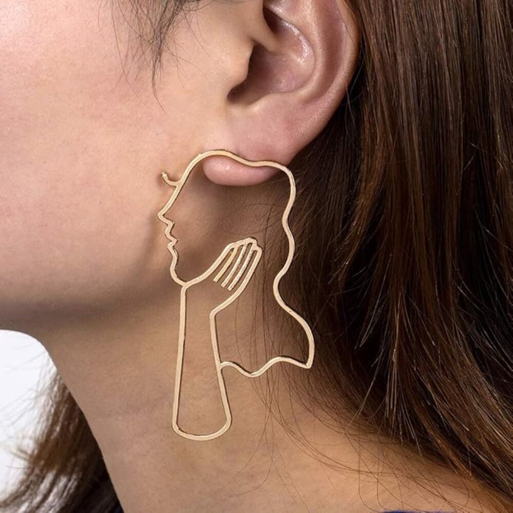 Abstract face female earrings